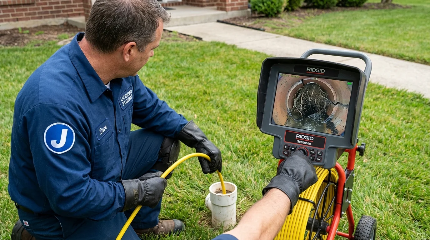 Sewer camera inspection being performed by Johns Plumbing LLC in Falfurrias